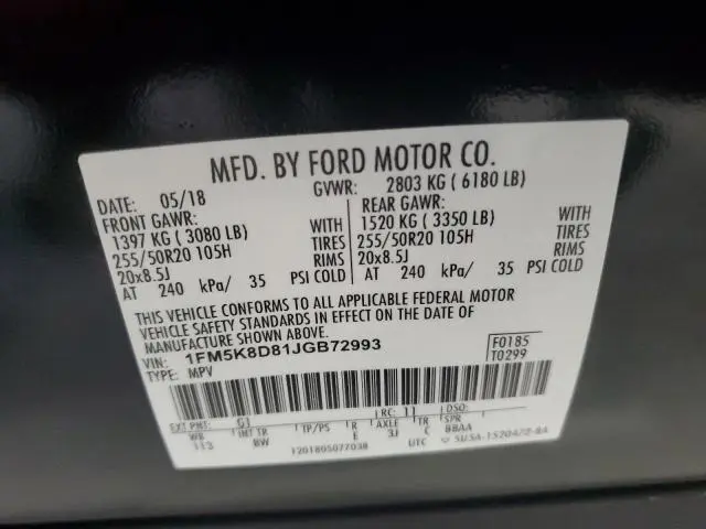 2018 FORD EXPLORER XLT  