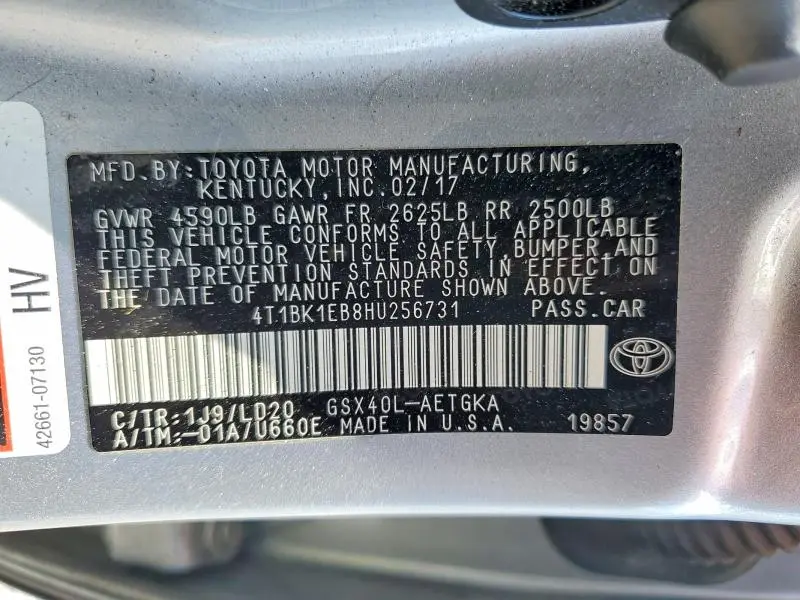 2017 TOYOTA AVALON XLE  