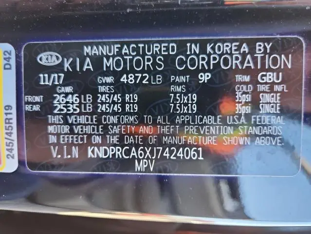 2018 KIA SPORTAGE SX  