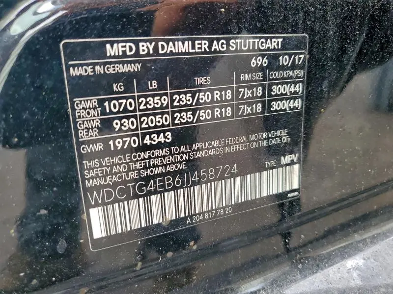 2018 MERCEDES-BENZ GLA 250  