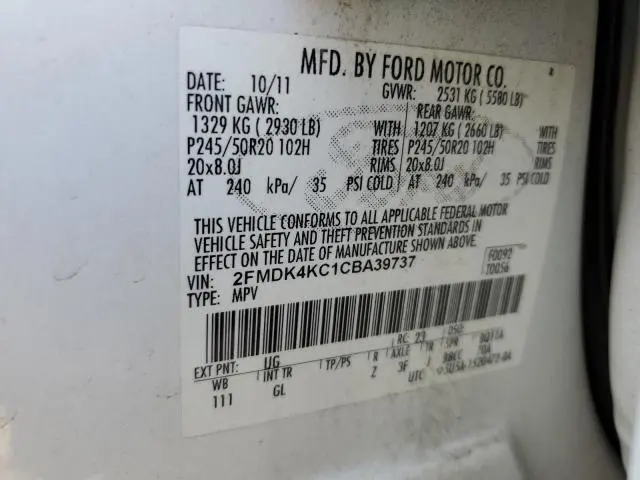 2012 FORD EDGE LIMITED  