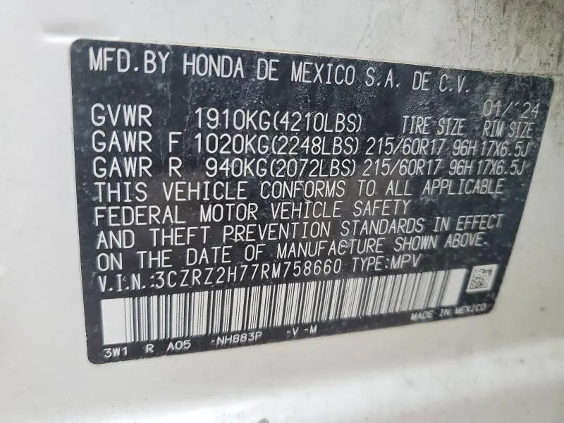 2024 HONDA HR-V EXL  