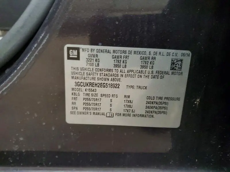 2014 CHEVROLET SILVERADO K1500 LT  