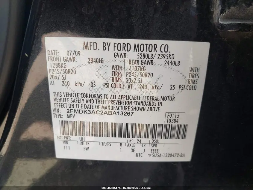 2010 FORD EDGE SPORT