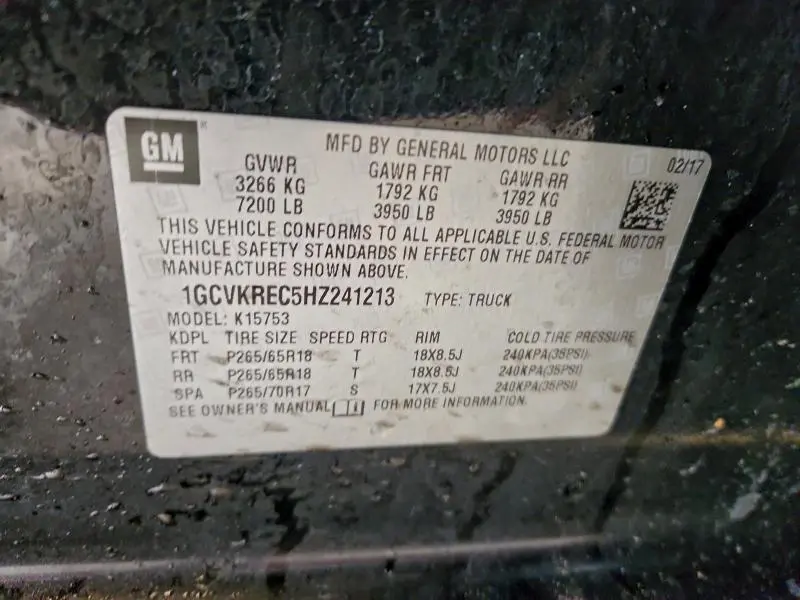 2017 CHEVROLET SILVERADO K1500 LT  