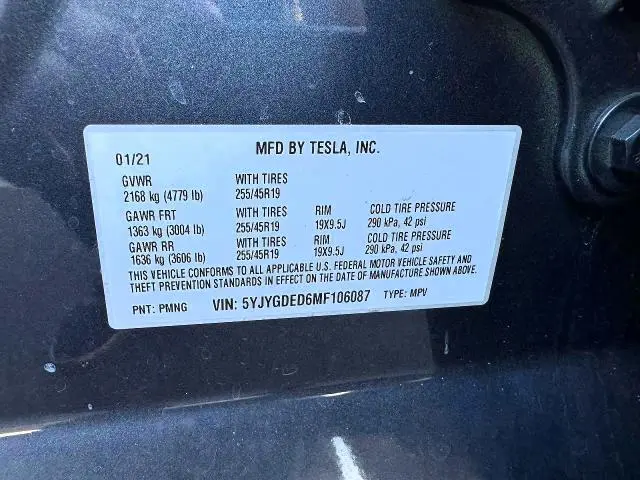 2021 TESLA MODEL Y   