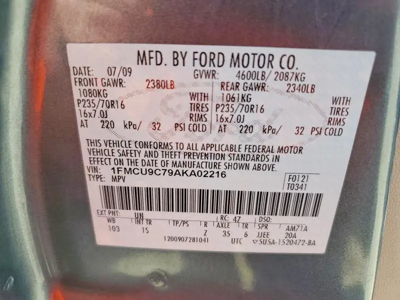2010 FORD ESCAPE XLS  