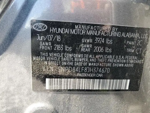 2018 HYUNDAI ELANTRA SEL