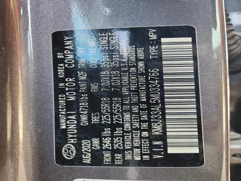 2021 HYUNDAI TUCSON LIMITED  