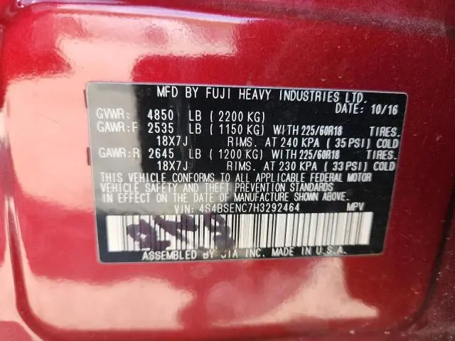 2017 SUBARU OUTBACK 3.6R LIMITED  