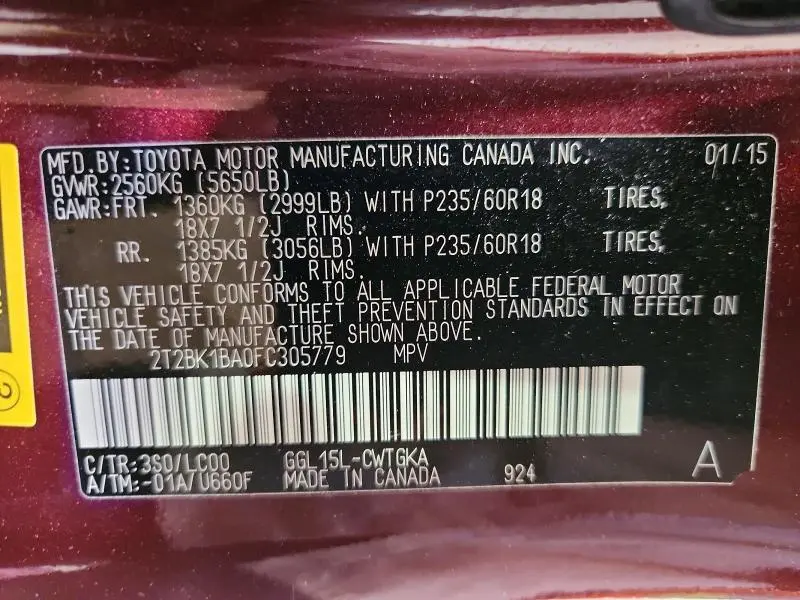 2015 LEXUS RX 350 BASE  