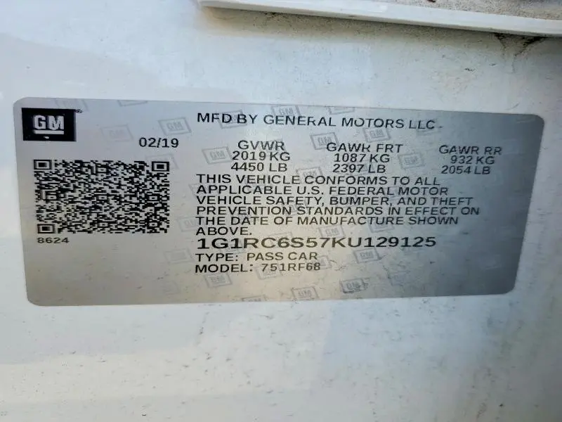 2019 CHEVROLET VOLT LT  