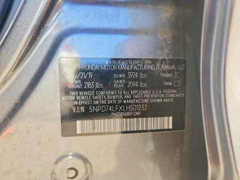 2020 HYUNDAI ELANTRA SE  