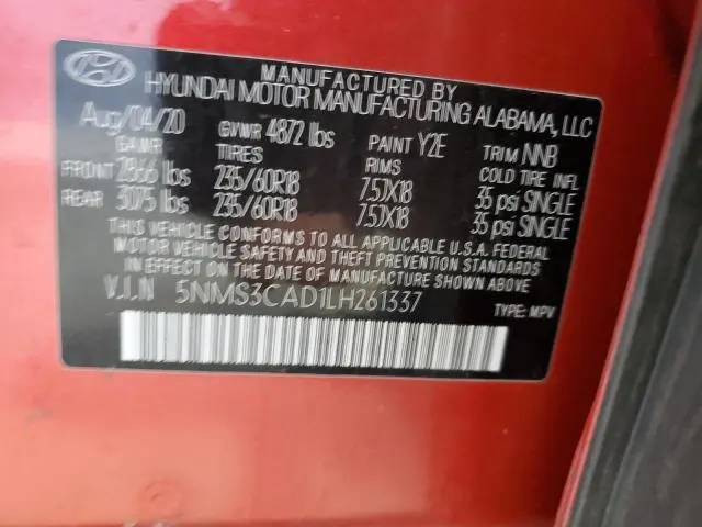 2020 HYUNDAI SANTA FE SEL