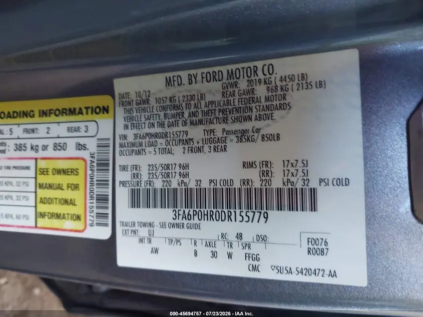2013 FORD FUSION SE