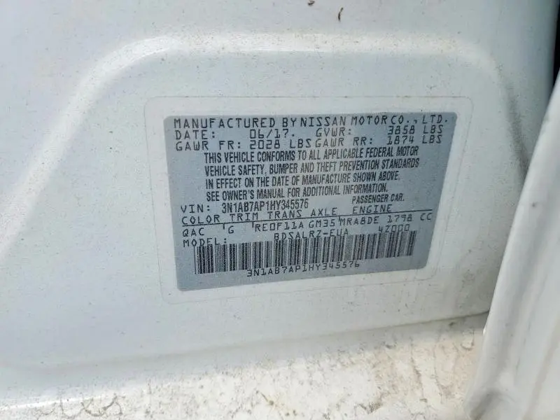 2017 NISSAN SENTRA SR  