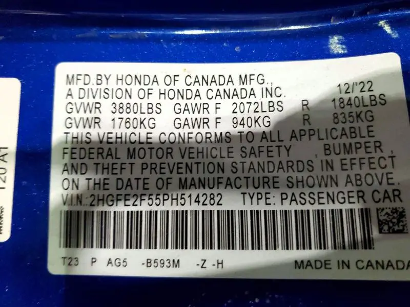 2023 HONDA CIVIC SPORT  