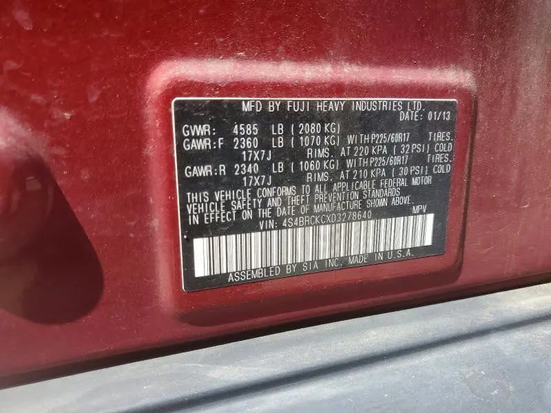 2013 SUBARU OUTBACK 2.5I LIMITED  