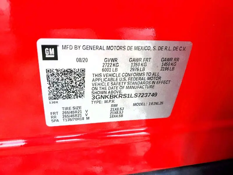 2020 CHEVROLET BLAZER RS  