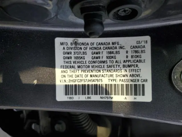 2018 HONDA CIVIC LX  