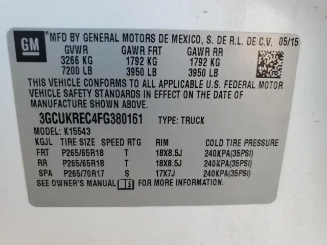 2015 CHEVROLET SILVERADO K1500 LT