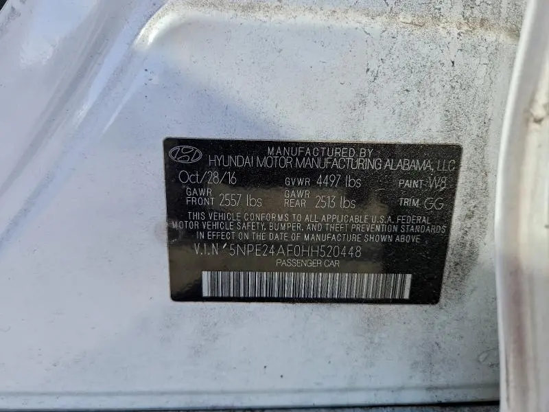 2017 HYUNDAI SONATA SE  