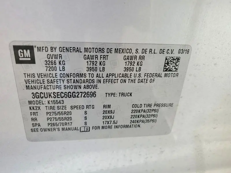2016 CHEVROLET SILVERADO K1500 LTZ  