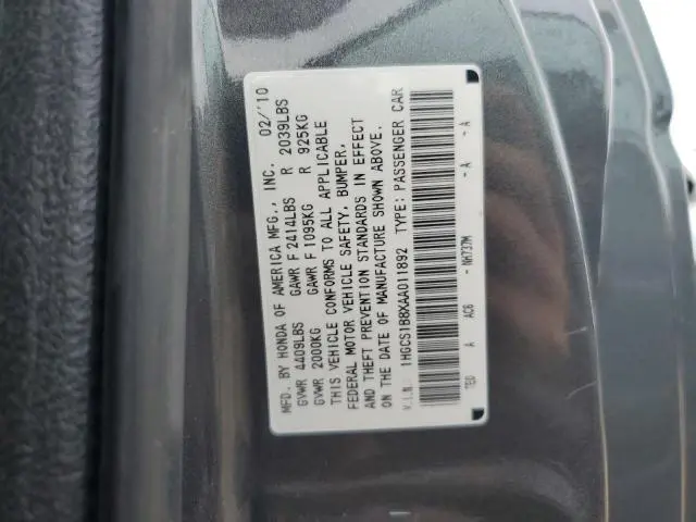 2010 HONDA ACCORD EXL  
