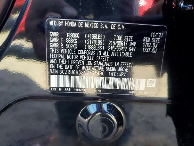 2022 HONDA HR-V LX  