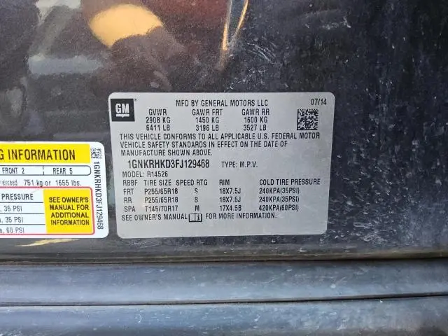 2015 CHEVROLET TRAVERSE LT