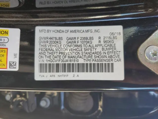 2018 HONDA ACCORD SPORT  