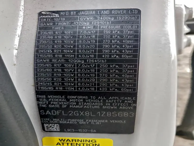 2020 JAGUAR E-PACE R-DYNAMIC SE  