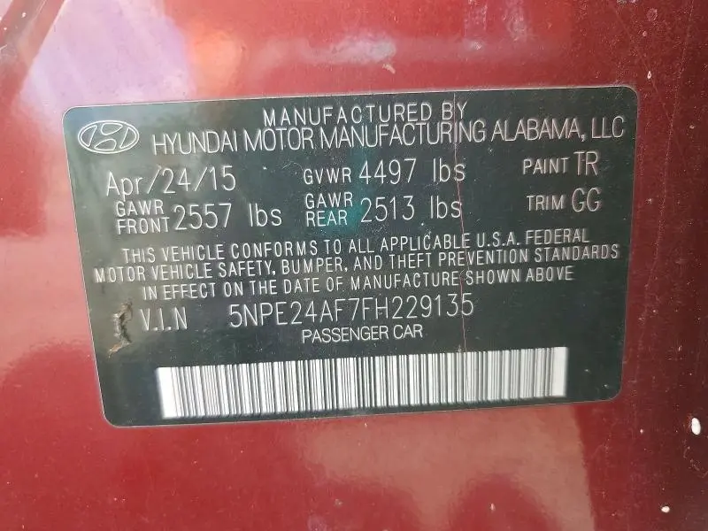 2015 HYUNDAI SONATA SE  