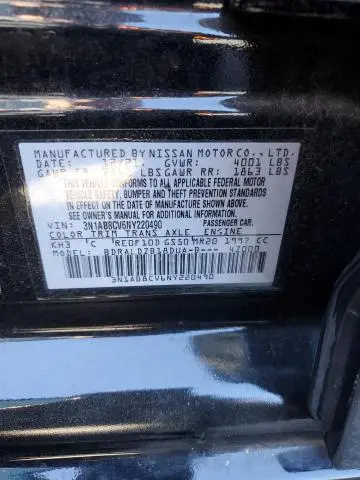 2022 NISSAN SENTRA SV