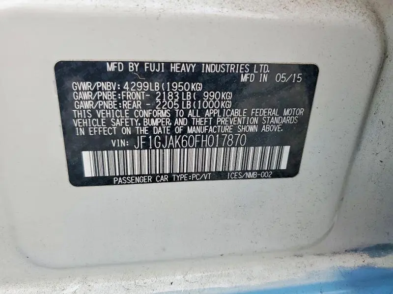2015 SUBARU IMPREZA PREMIUM PLUS  
