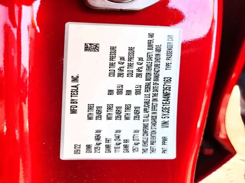 2022 TESLA MODEL 3   
