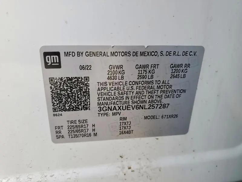 2022 CHEVROLET EQUINOX LT  