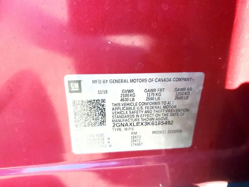 2019 CHEVROLET EQUINOX LT  