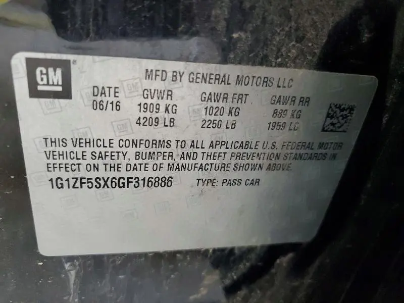 2016 CHEVROLET MALIBU LT  