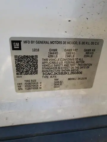 2019 CHEVROLET TRAX LS  