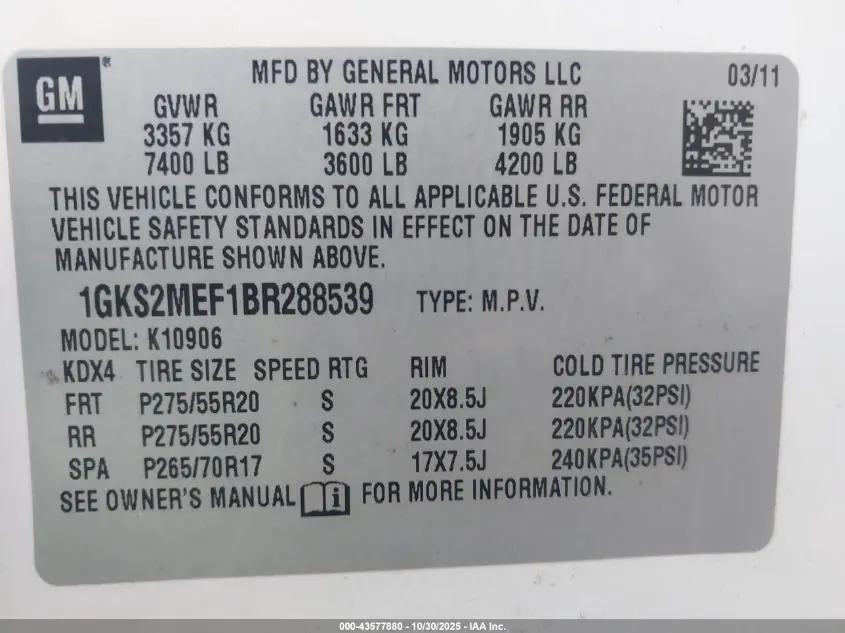 2011 GMC YUKON XL 1500 DENALI