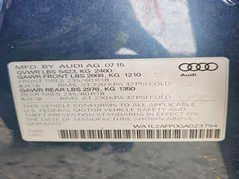 2016 AUDI Q5 PREMIUM PLUS  