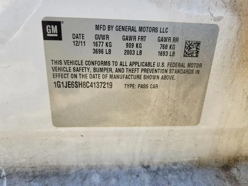 2012 CHEVROLET SONIC LTZ  