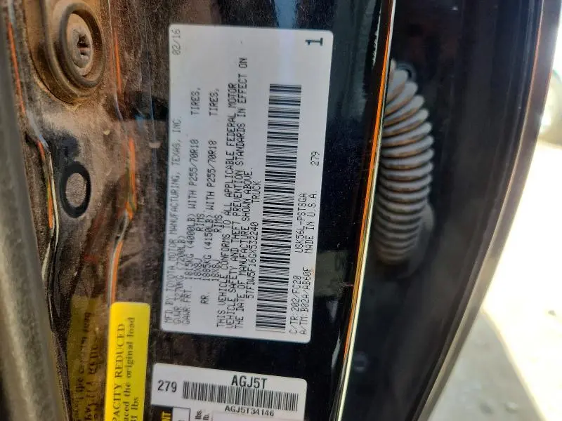 2016 TOYOTA TUNDRA SR5  