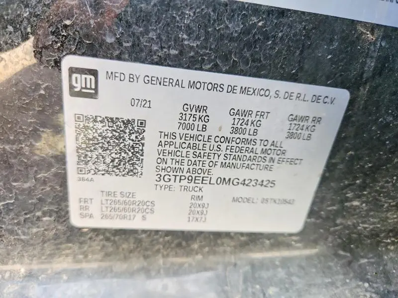 2021 GMC SIERRA K1500 AT4  