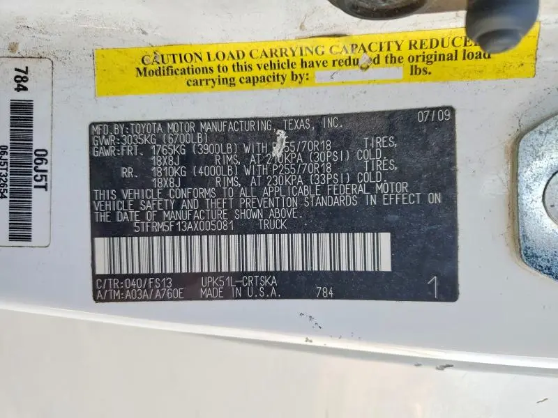 2010 TOYOTA TUNDRA DOUBLE CAB SR5  