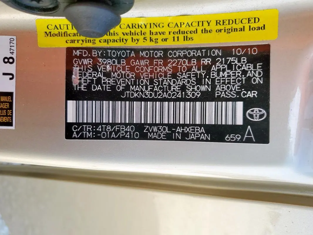 2010 TOYOTA PRIUS   