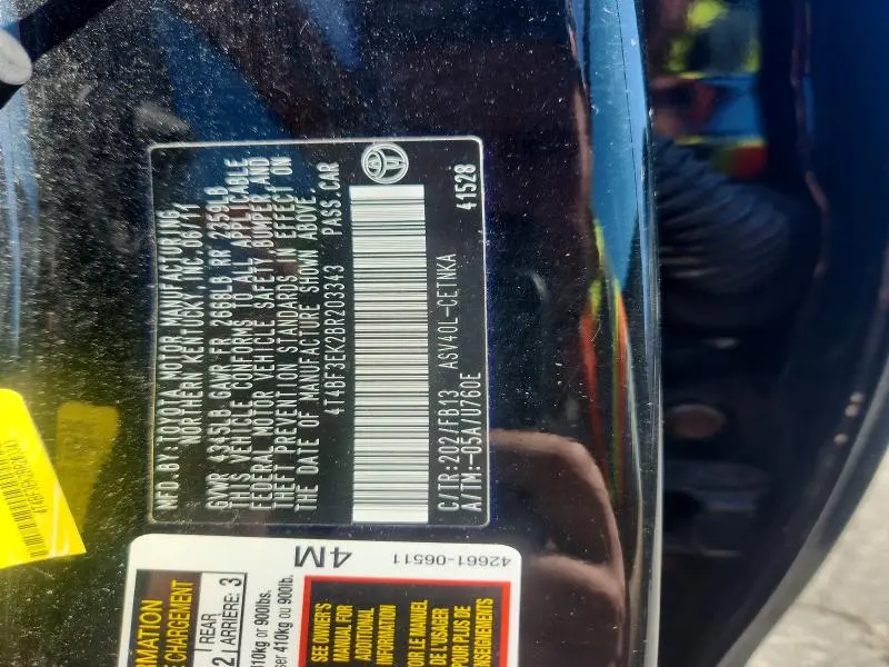 2011 TOYOTA CAMRY BASE  