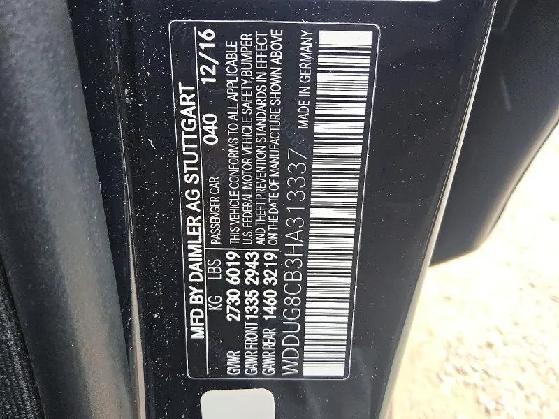 2017 MERCEDES-BENZ S 550  