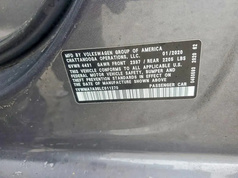 2020 VOLKSWAGEN PASSAT R-LINE  